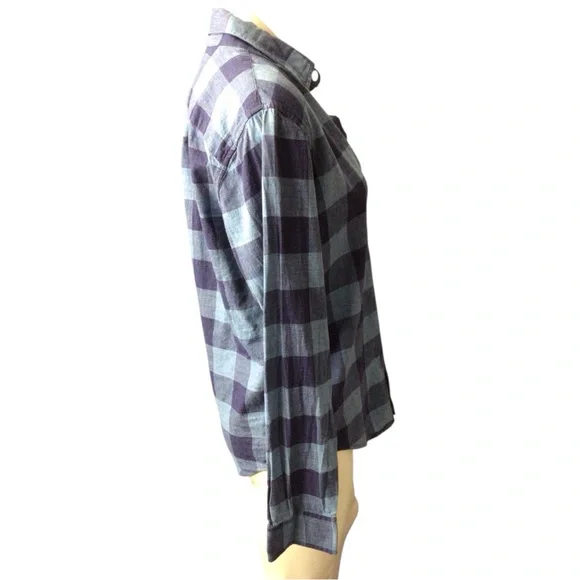 Abercrombie & Fitch Blue and Gray Plaid Button Down Shirt size small - Picture 3 of 4